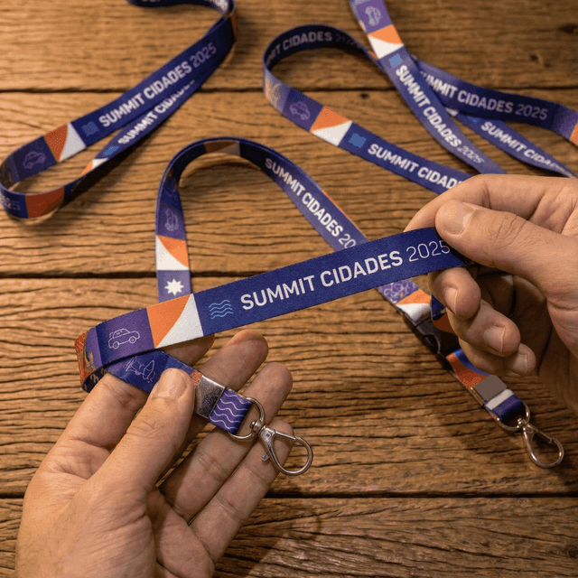 Produção de lanyards personalizados em Marituba - Summit Cidades 2025